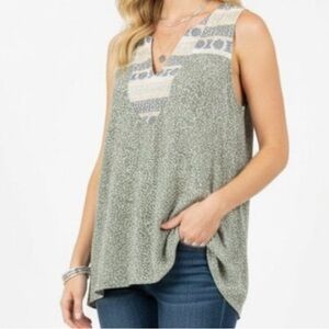 Anthropologie Tiny blouse tank Sleeveless Embroidered size M